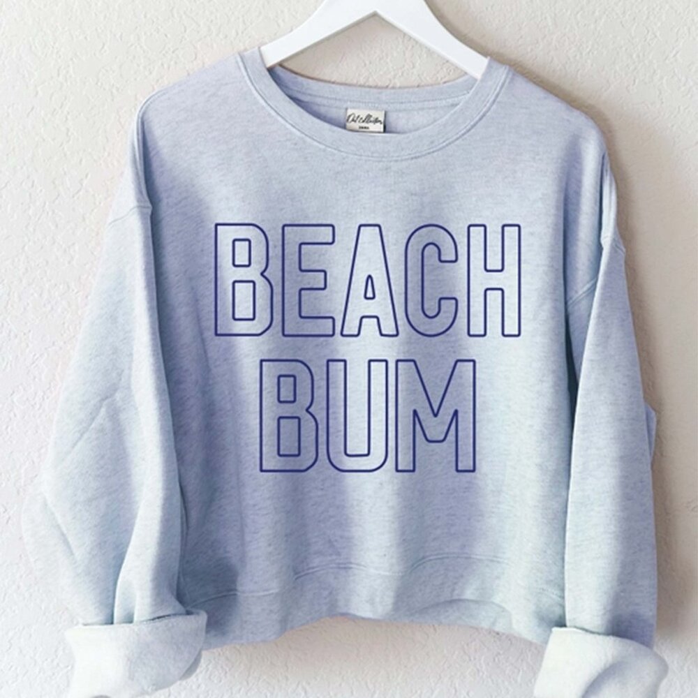 Beach Bum Midi Graphic Sweatshirt | Women's Fall Fashion | Comfy Cozy Athleisure
